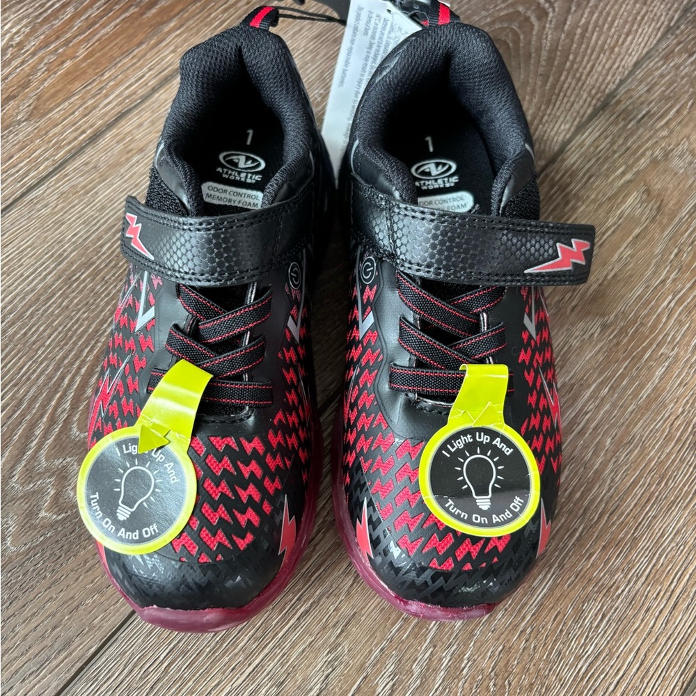 Kids Light-Up Black and Red Shoes